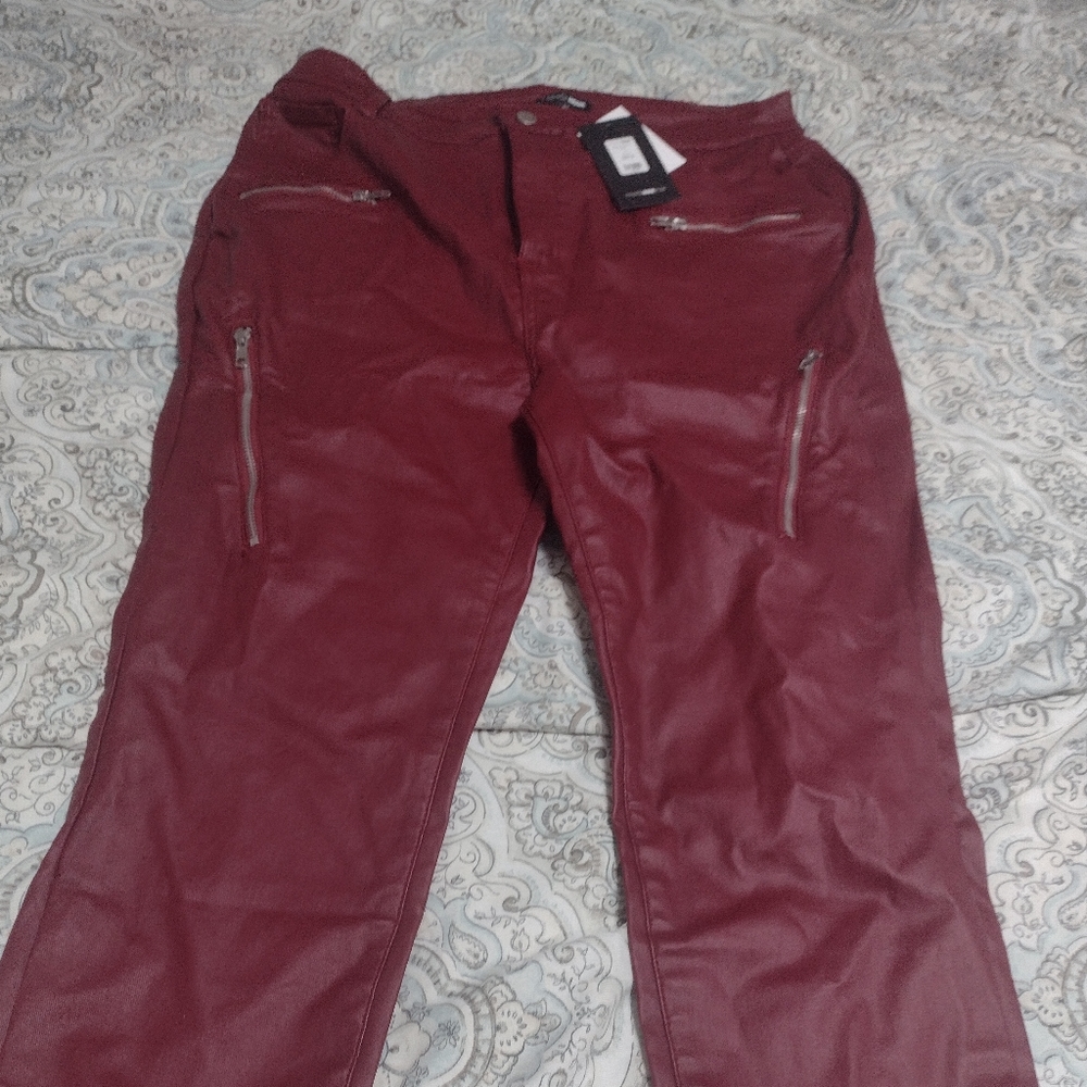 Leather coated pants